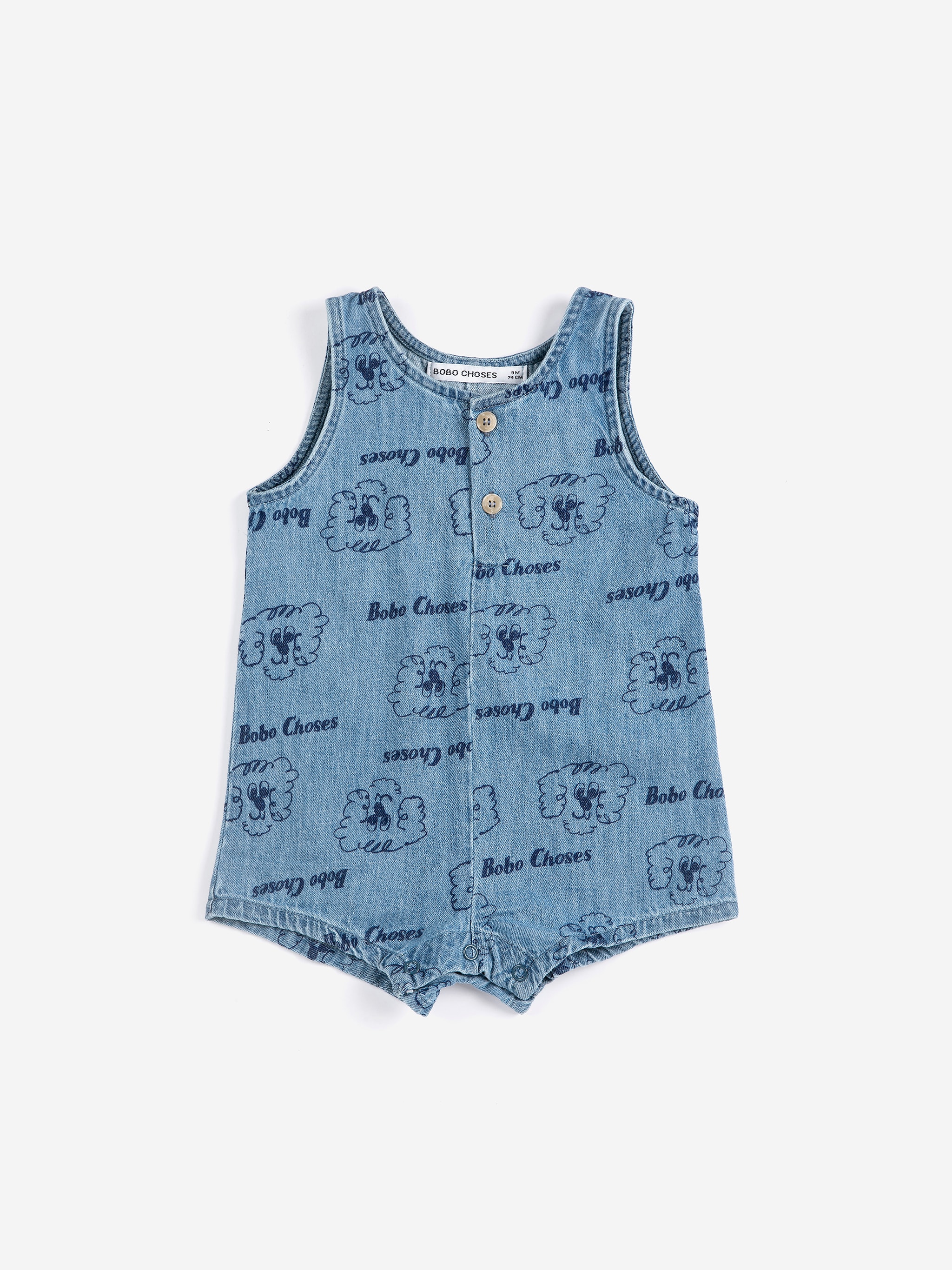 Pickles The Dog All Over Denimplaysuit Light Blue 