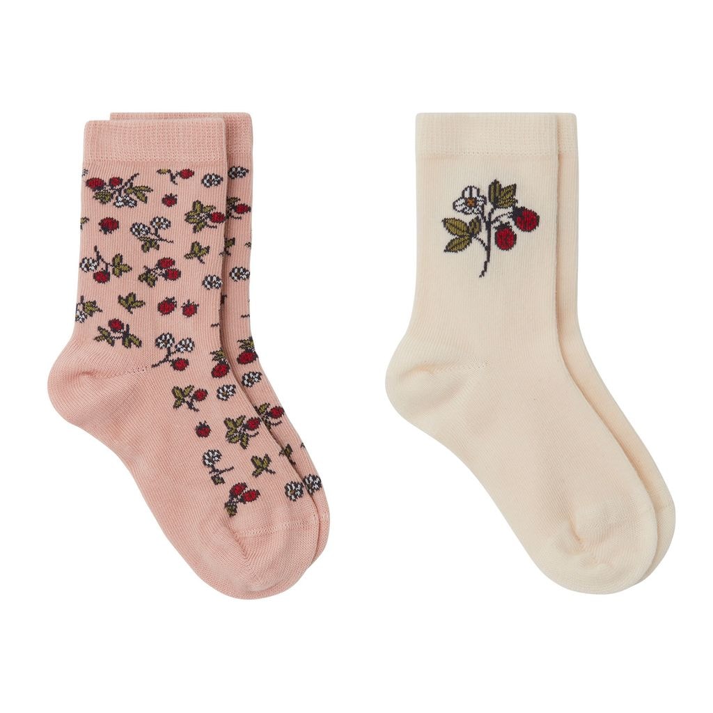 GOTS Albert Patterned Socks Wild Strawberry