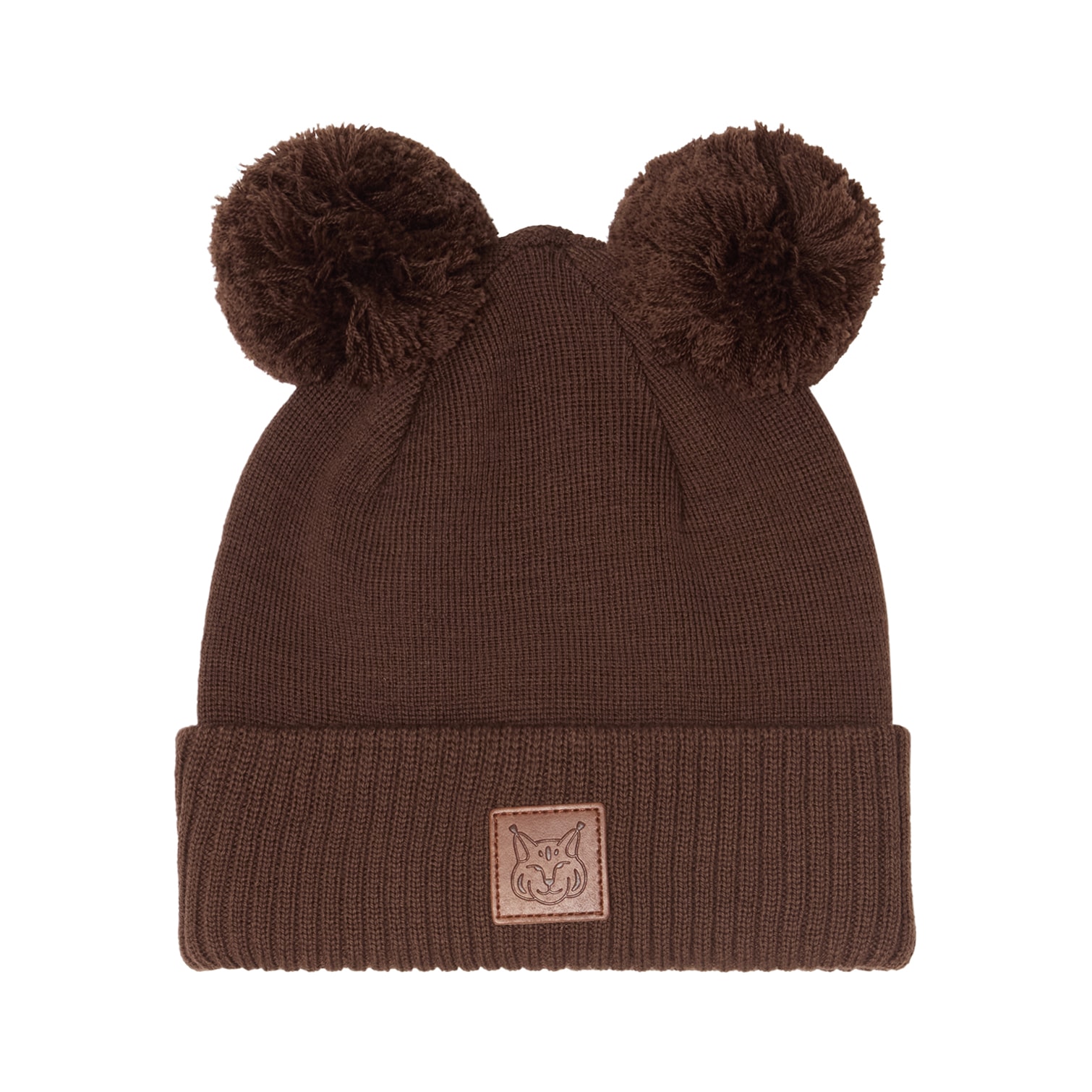 Zermatt Wool Beanie w Pom Poms Brown
