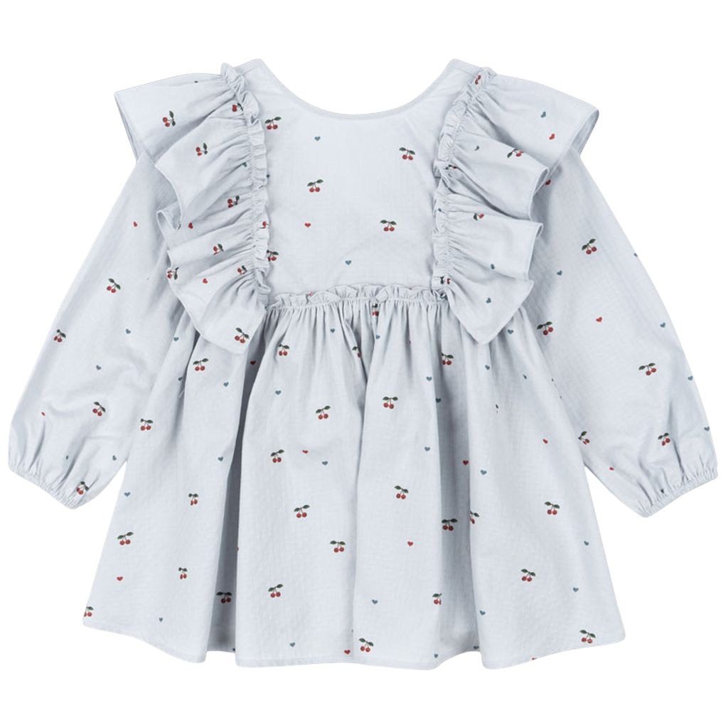 Evia Dress Cherry Blue Coeur
