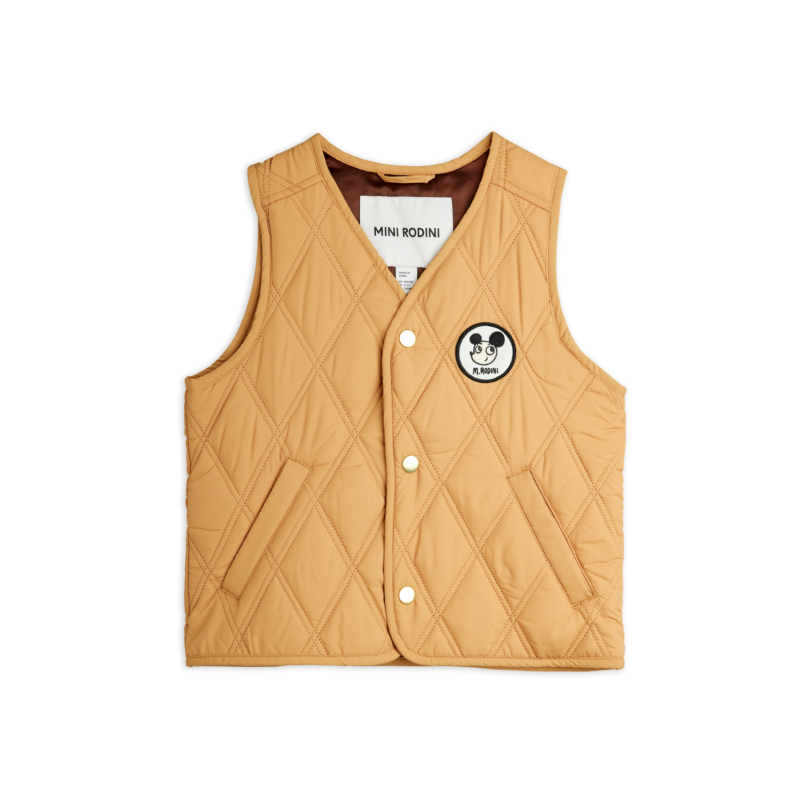 Ritzratz Patch Quilted Vest Beige