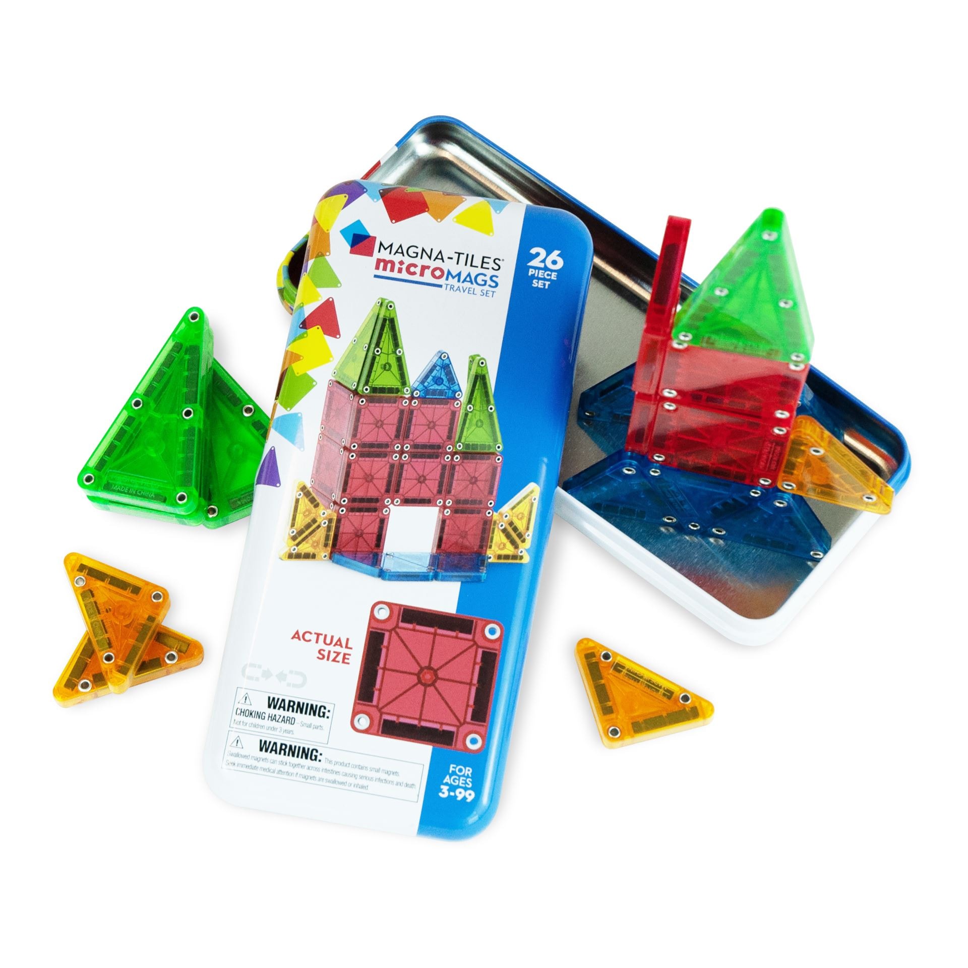 MAGNA-TILES MicroMAGS Travel Tin Case 26 Pcs Vit