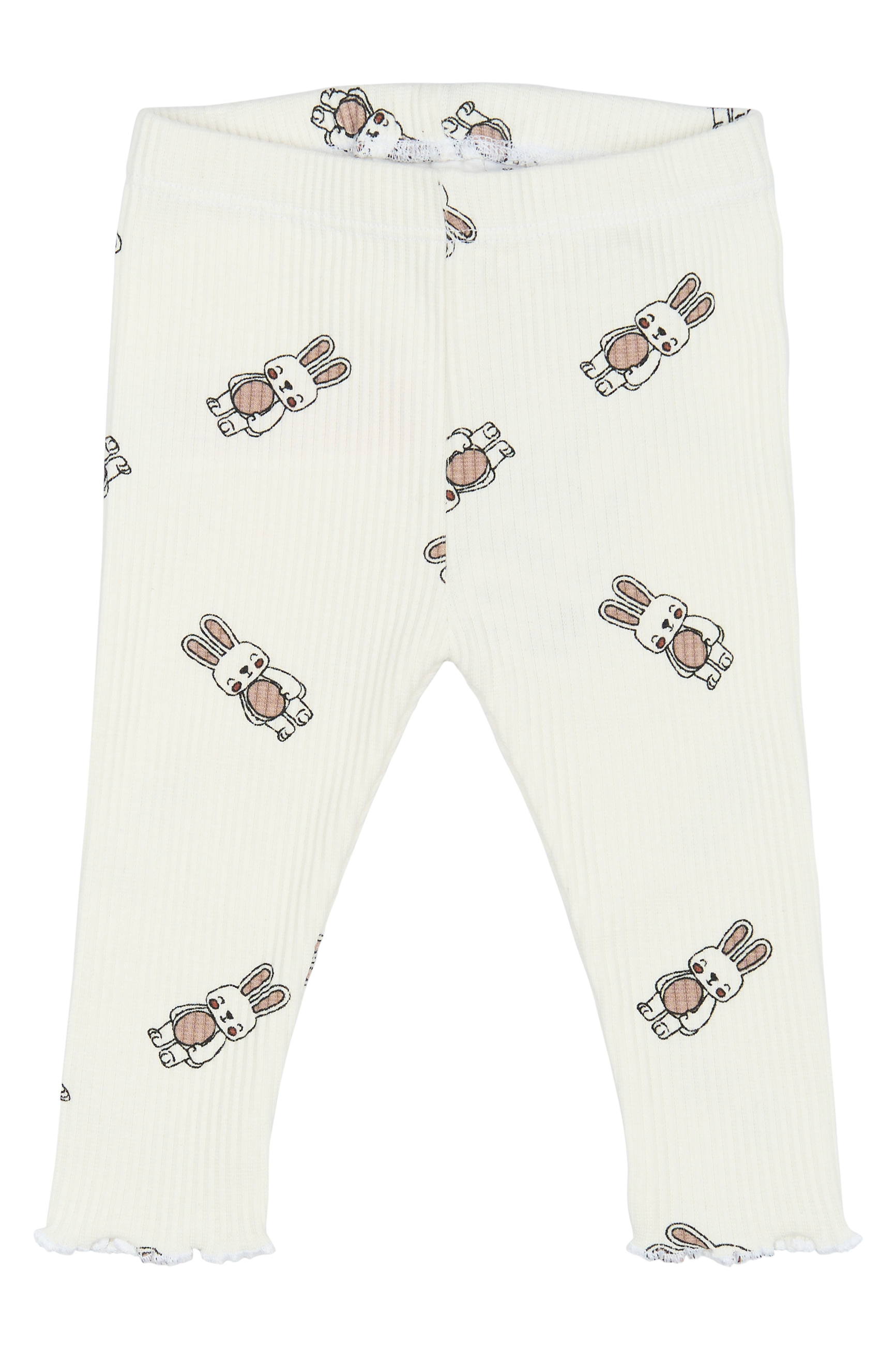 GOTS Pippa Ribbade Leggings Cloud Dancer