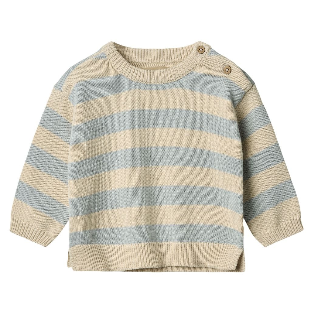 GOTS Morgan Strikket Sweater Blue Stripe