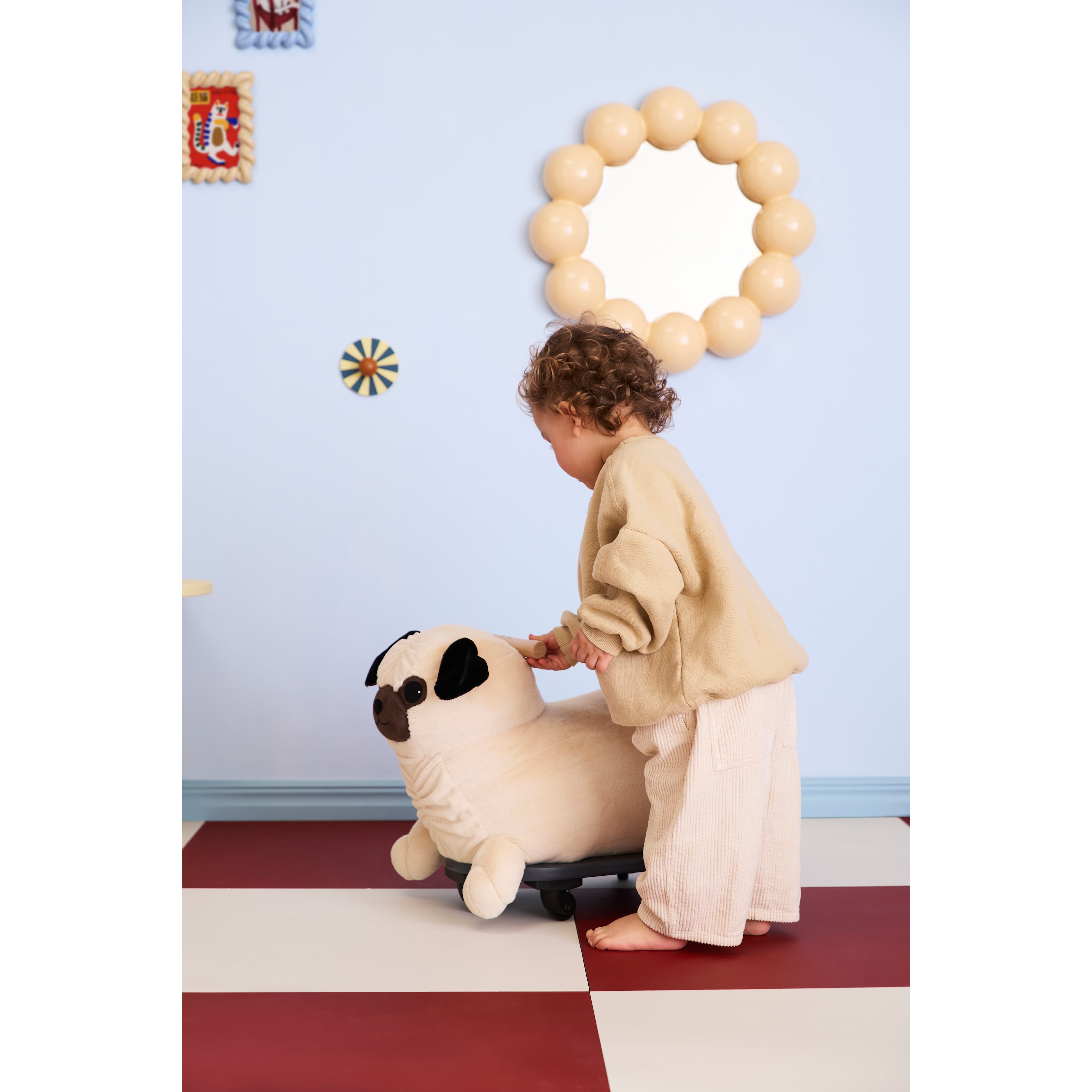 The Pug Dog Medkjører-pinne Beige