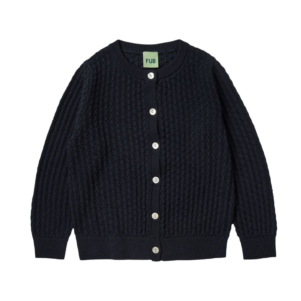 Pointelle Cardigan Dark Navy