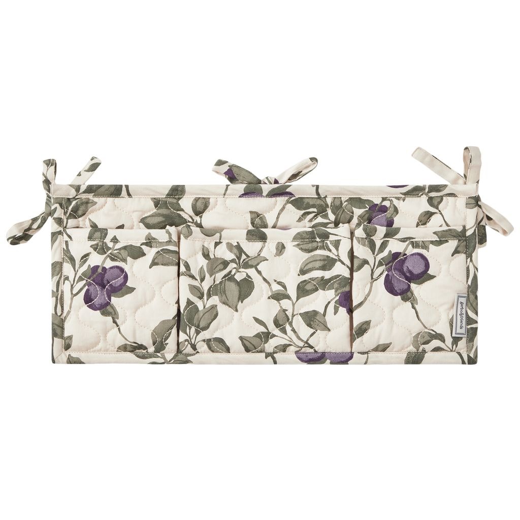 Plum Satin Quilted Bed Pocket
