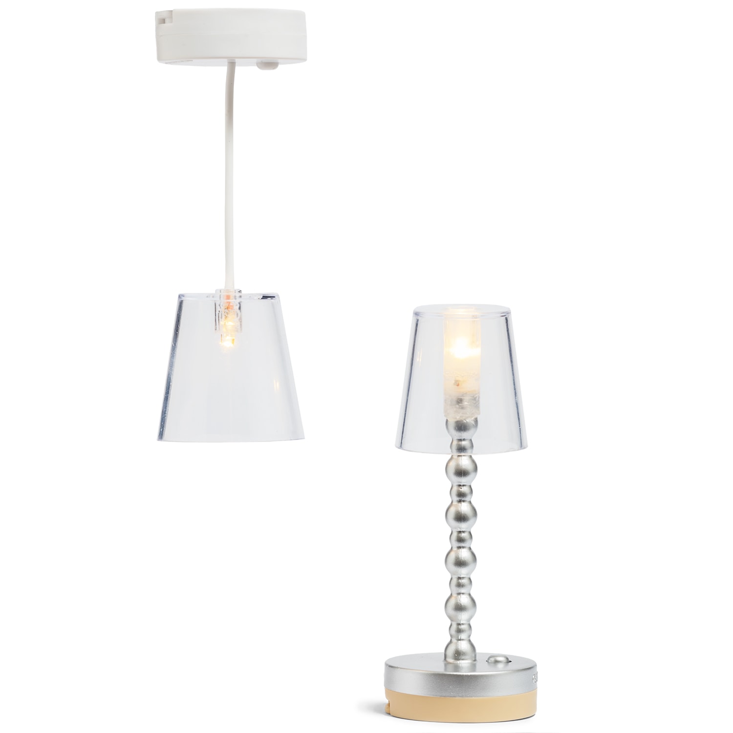 Lundby Golv + Taklampa För Dockhus White 