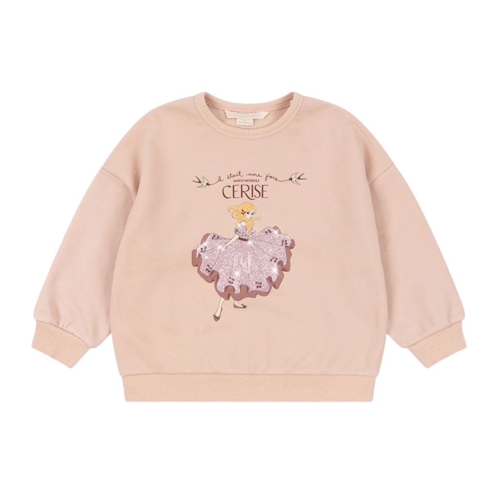 Lou Glitter Sweatshirt Cameo Rose