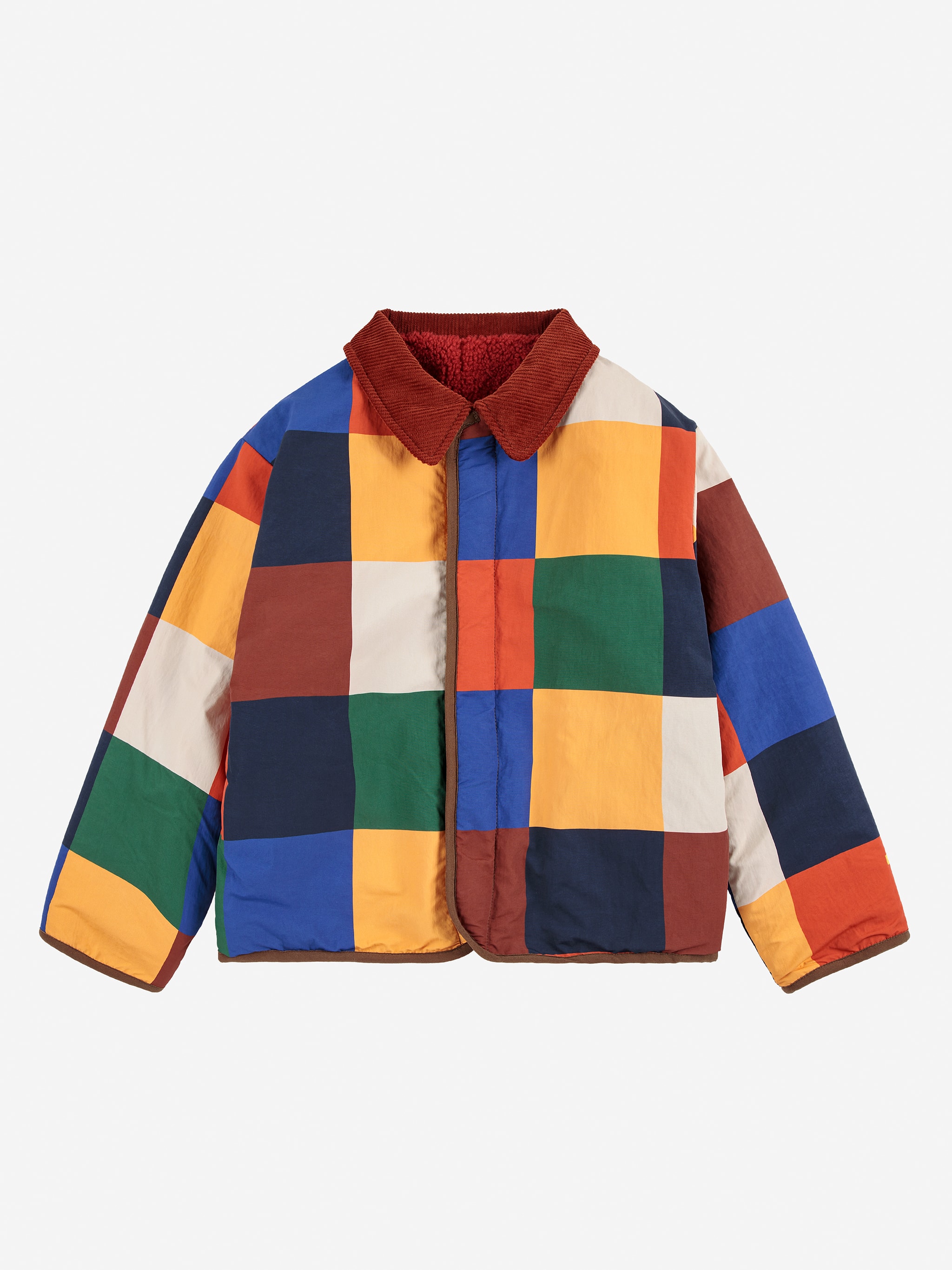 Multicolor Tiles Reversible Sheepskin Jacket Multicolor
