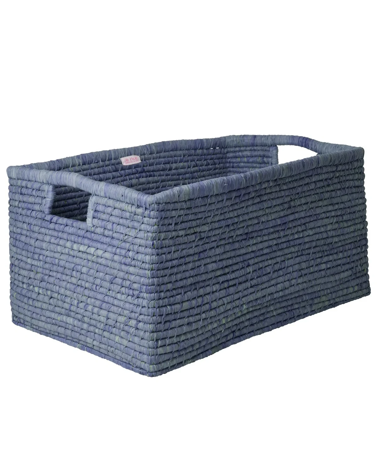 Rektangulär Förvaringskorg I Raffia Blue