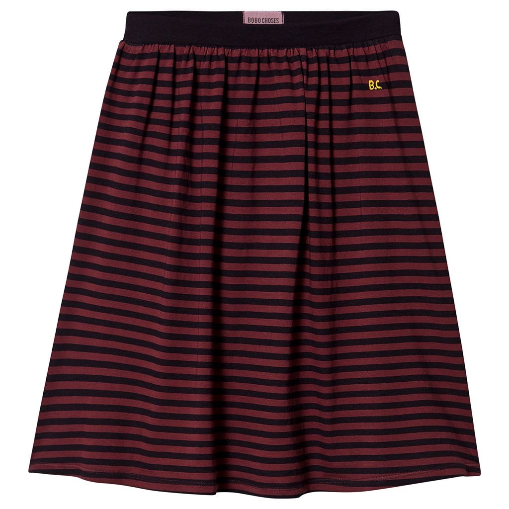 Striped Midi Skirt Sun Dried Tomato