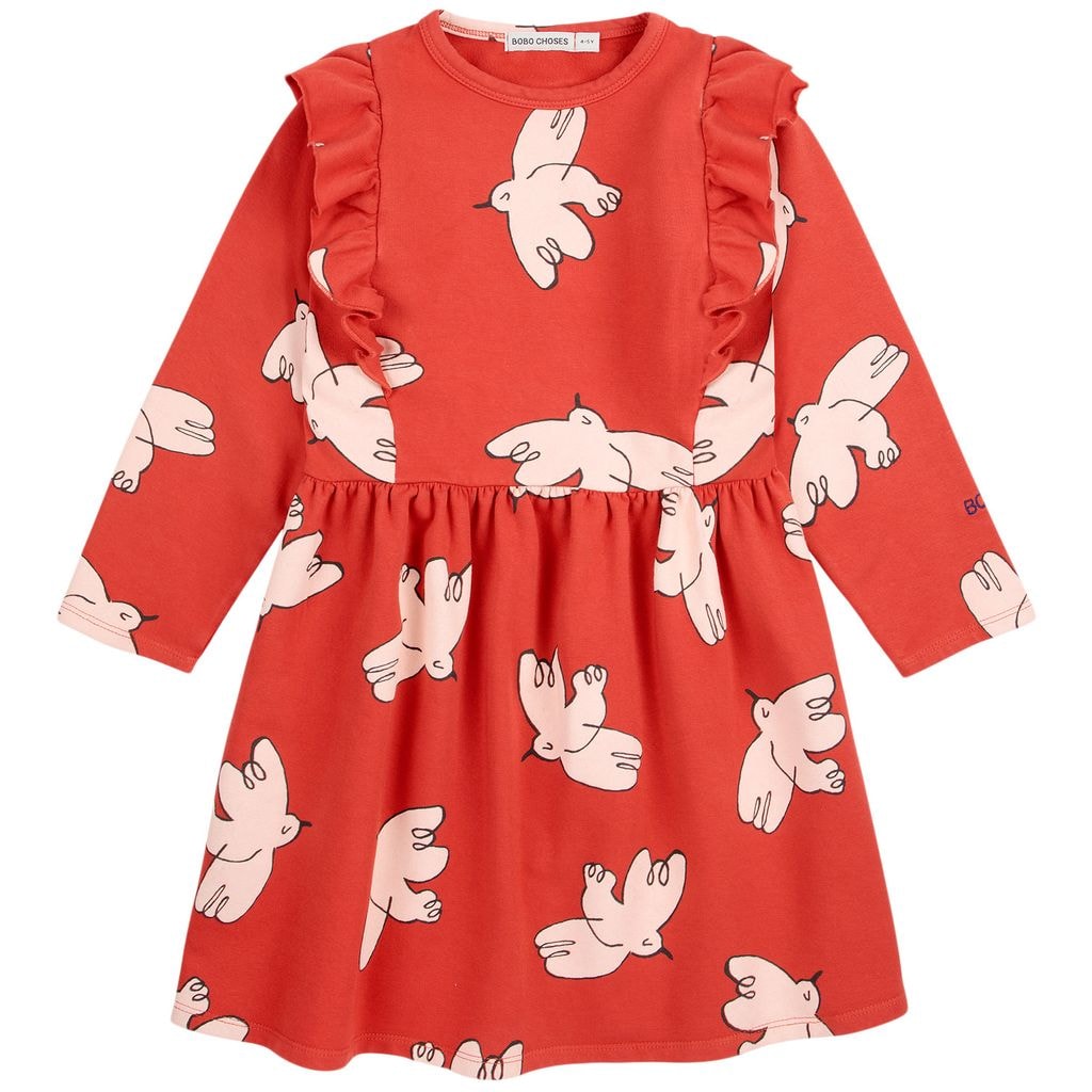 Freedom Bird Printed Dress Red