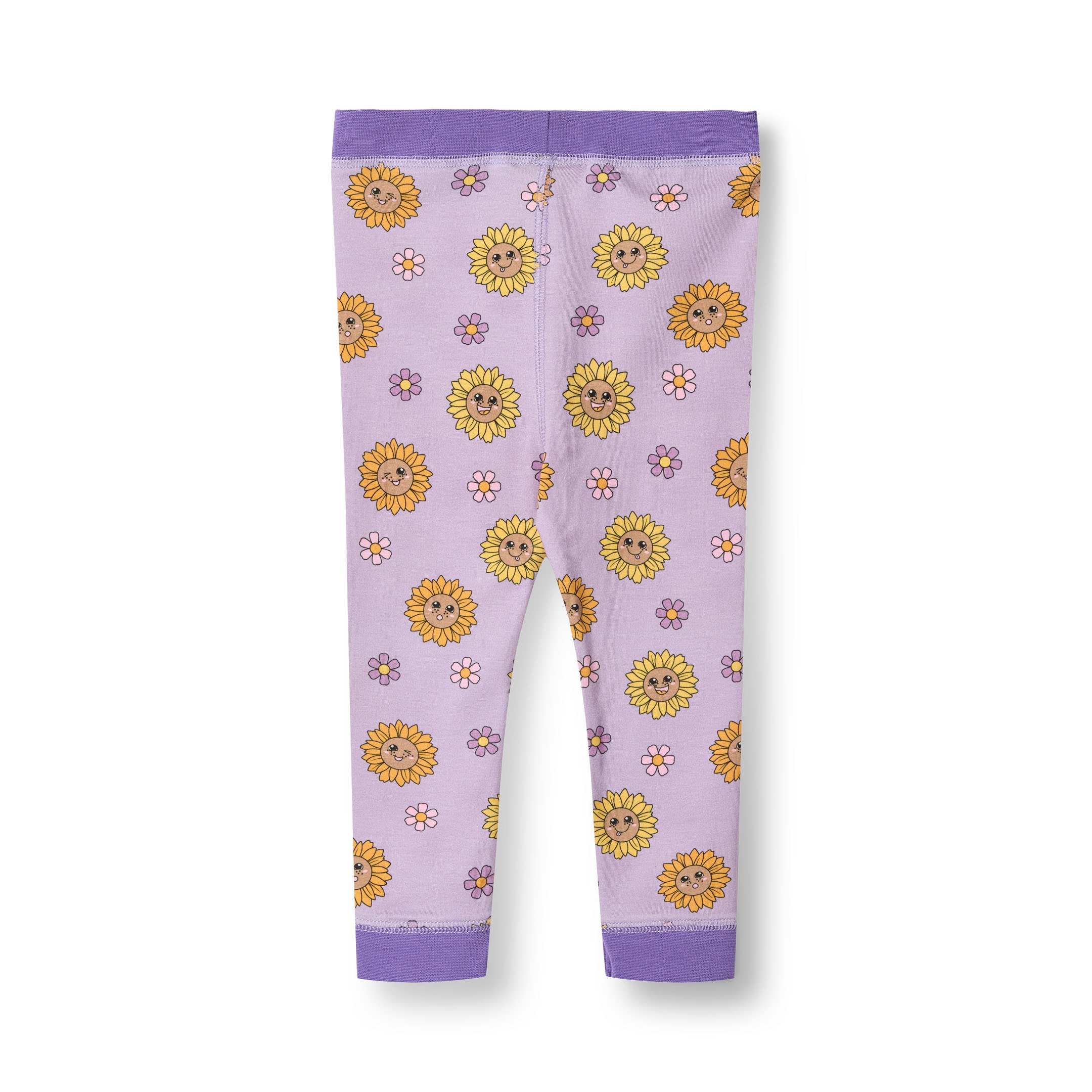 Elstar Leggings For Baby with Sunflowers Heather purple