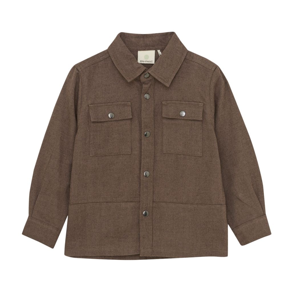 Overshirt Woven  Chocolate Brown