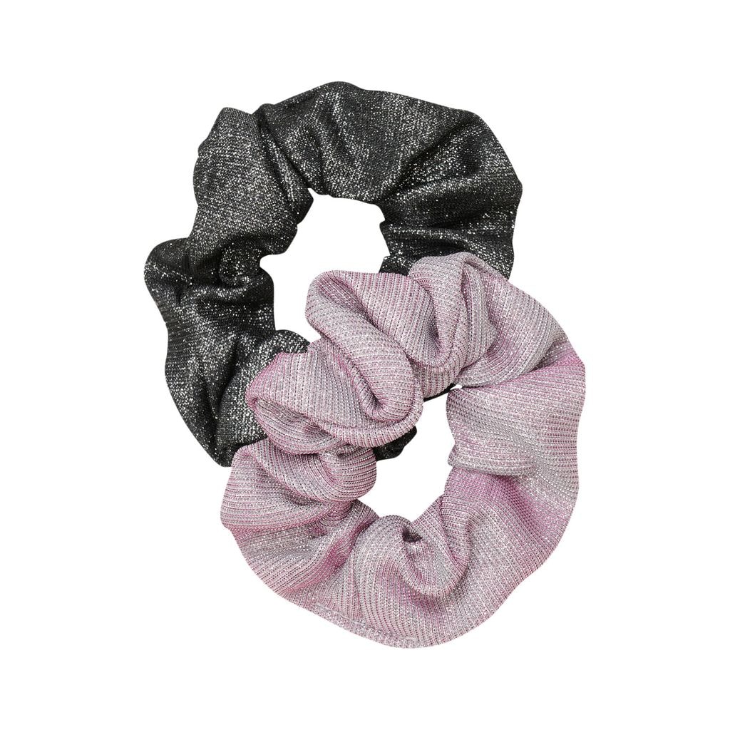 Scrunchies Glitter 2-Pack Black Mustat hiuslenkit