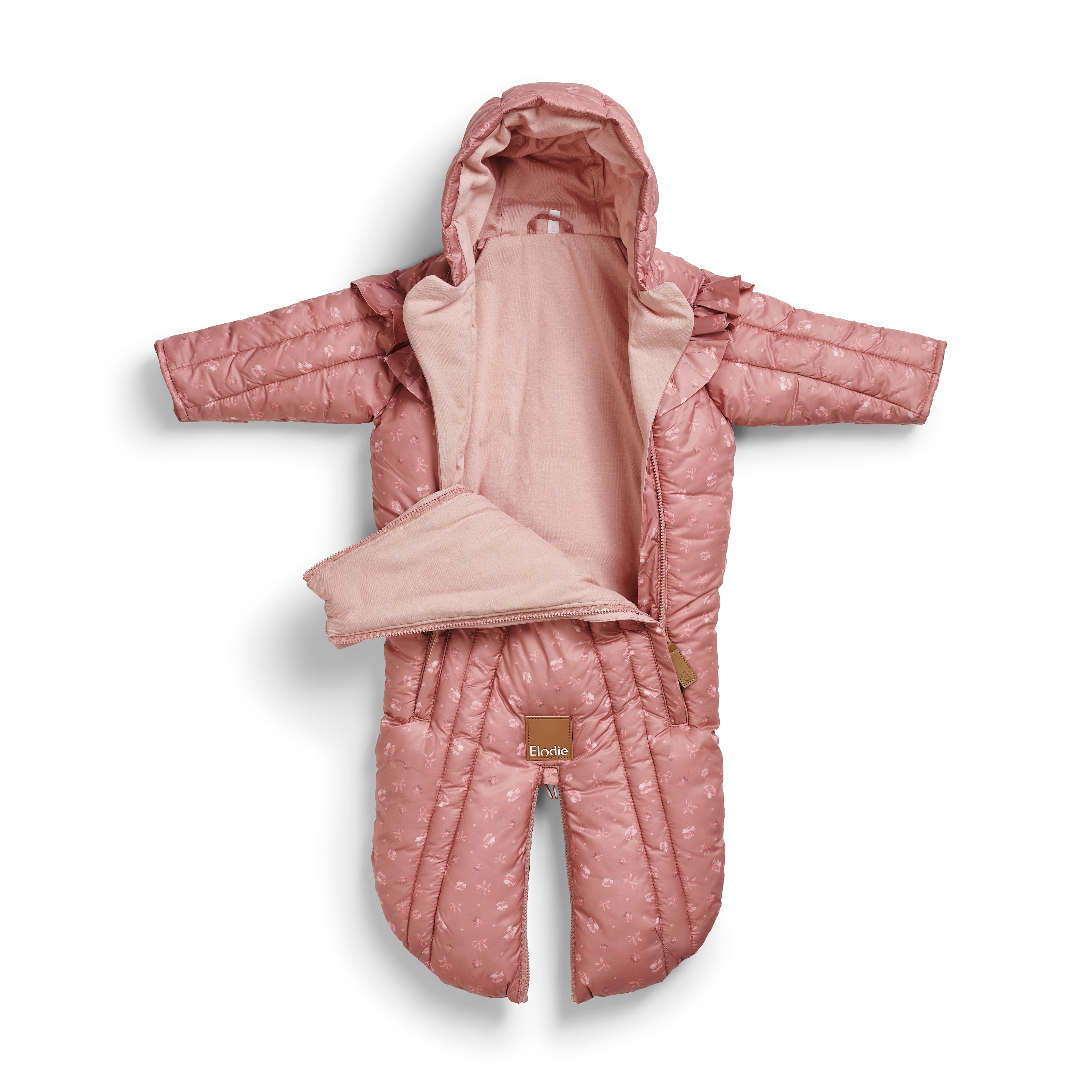 2-i-1-Babyoverall / Åkpåse Pink Petit River Rose