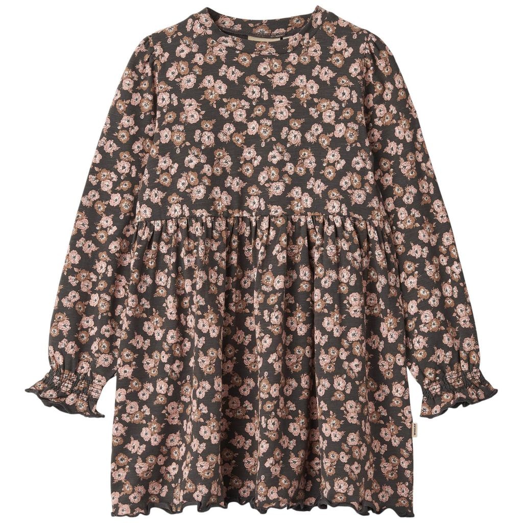 GOTS Eliane Kukallinen Mekko Raven Anemones