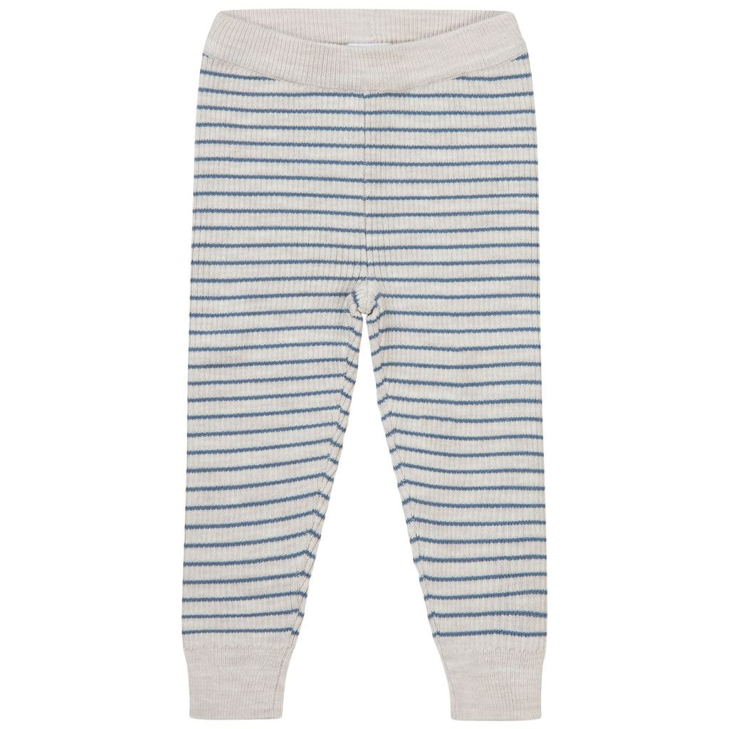 Flye Striped Knitted Leggings Oat Melange/Stone