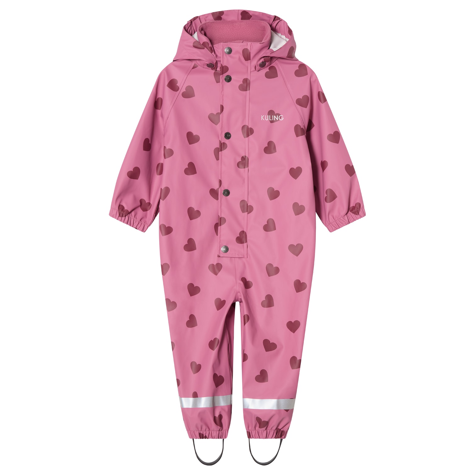 Leeds Recycled Rain Coverall Mauve Hearts