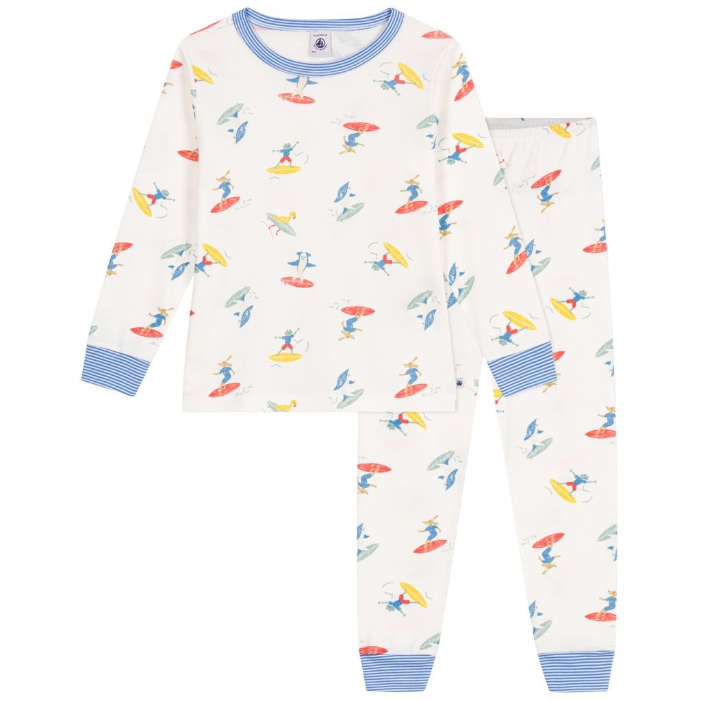 Surfer Pyjamas I Bomull Marshmallow Multicolor