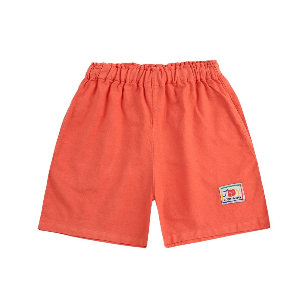 Smiling Woven Bermuda Shorts Red