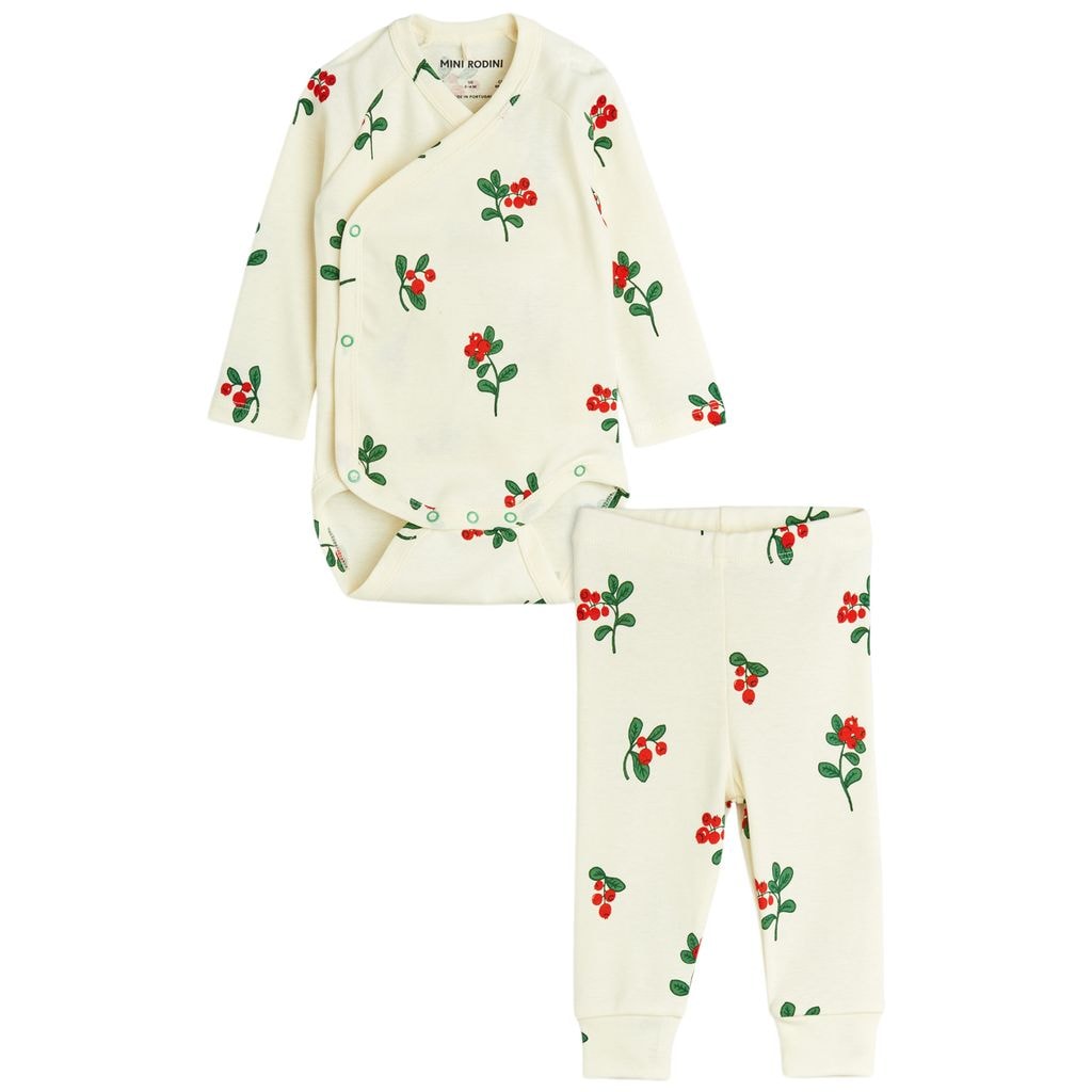 Lingonberries Aop 신생아 의류 세트 Offwhite