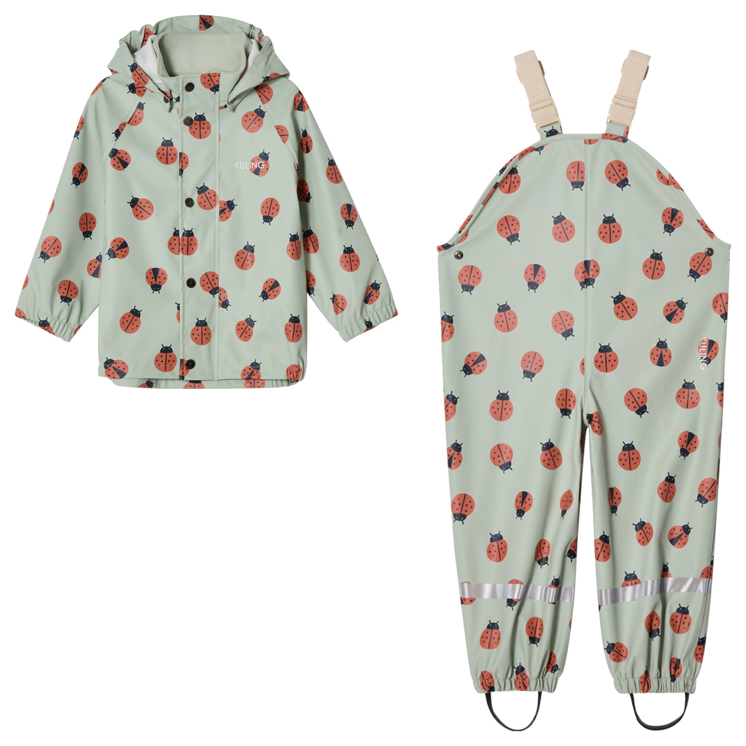 San Marino Uforet Regnsett Pale Green Ladybug