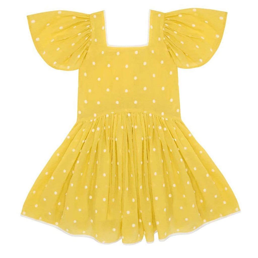 Square The Circle Dotted Dress Sour Lemon