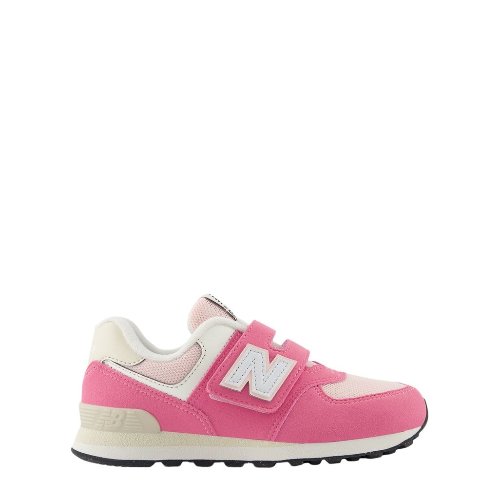 574 Kids Sneakers With Velcro Strap Real Pink