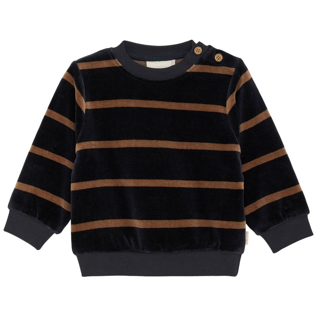 Stribet Sweatshirt Dark Navy