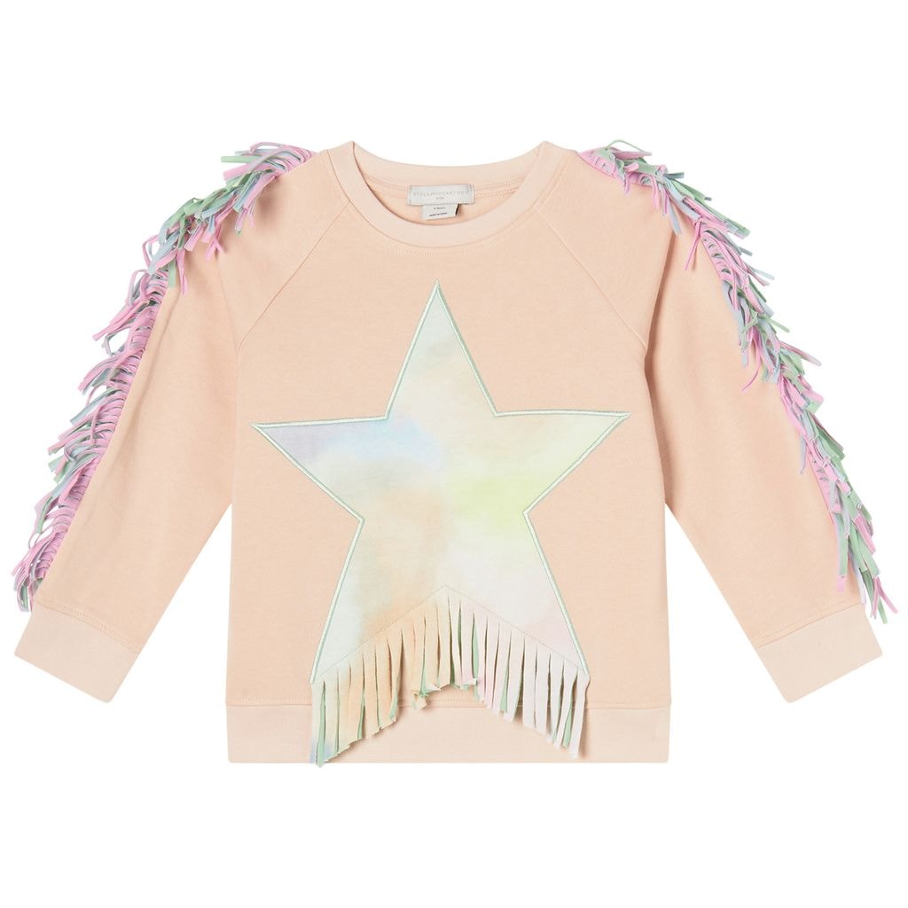 Sweatshirt With Fringes Pink
