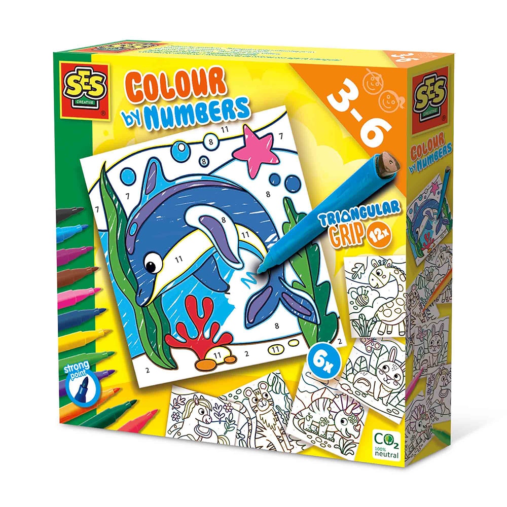 Colour By Numbers Fargestifter Med Trekantet Grep