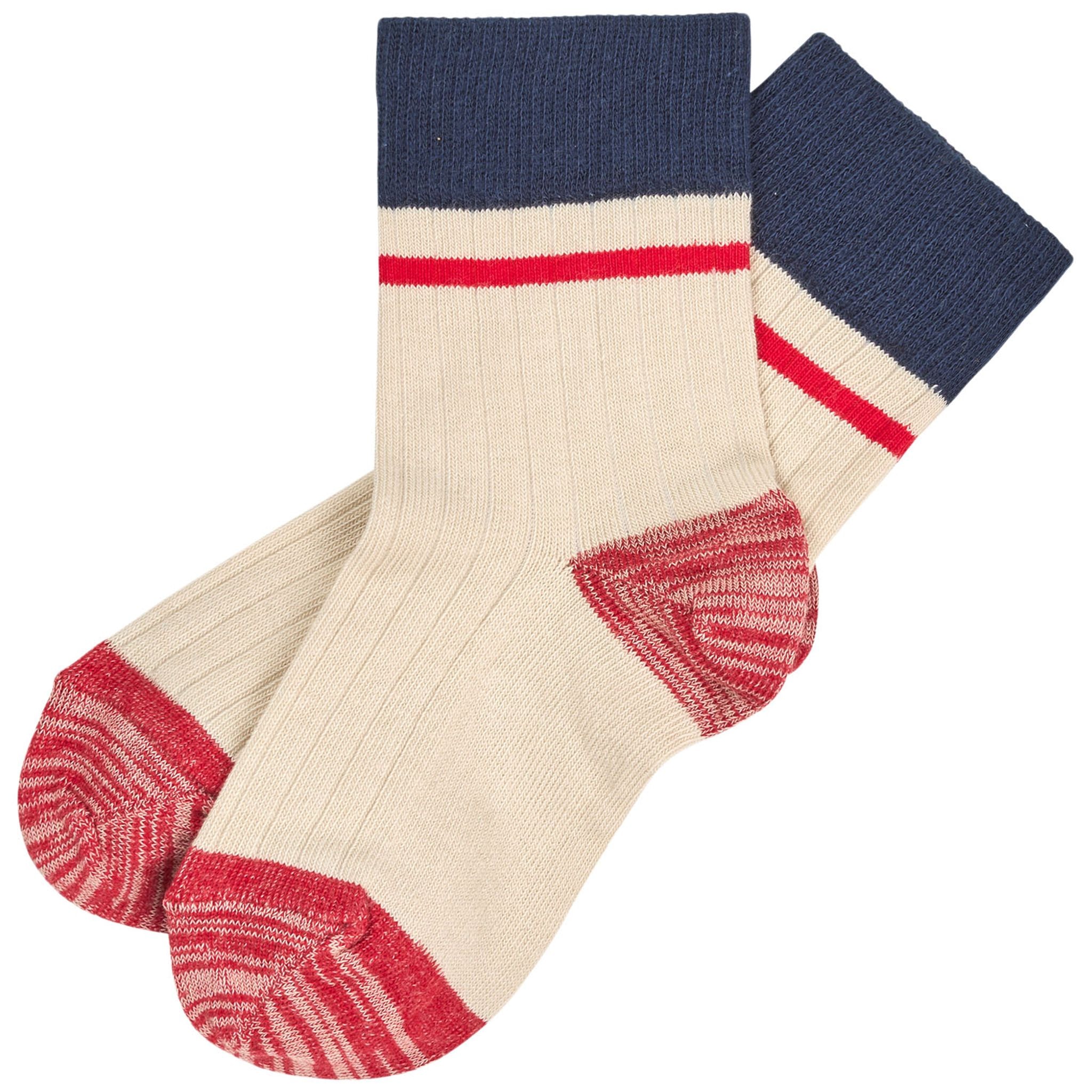 Colour Block Socks Ecru