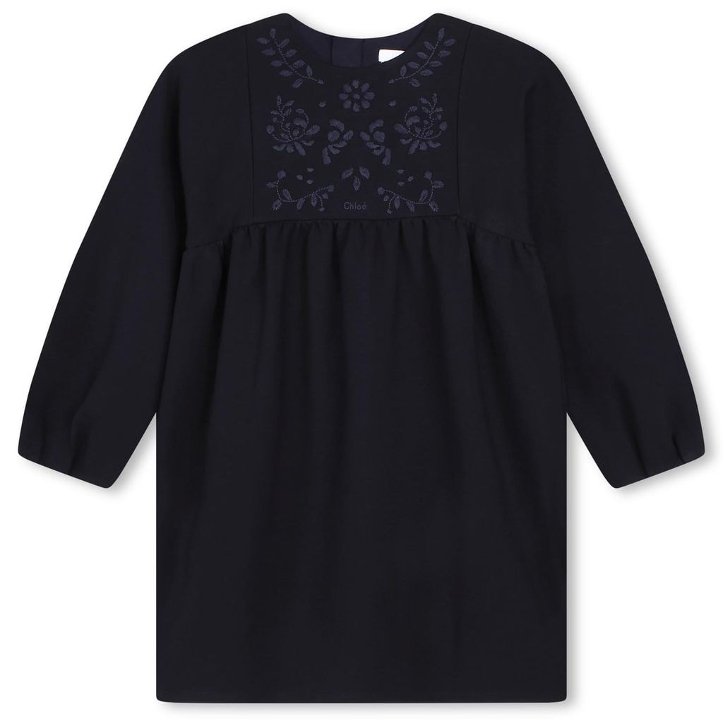 Embroidered Dress Navy