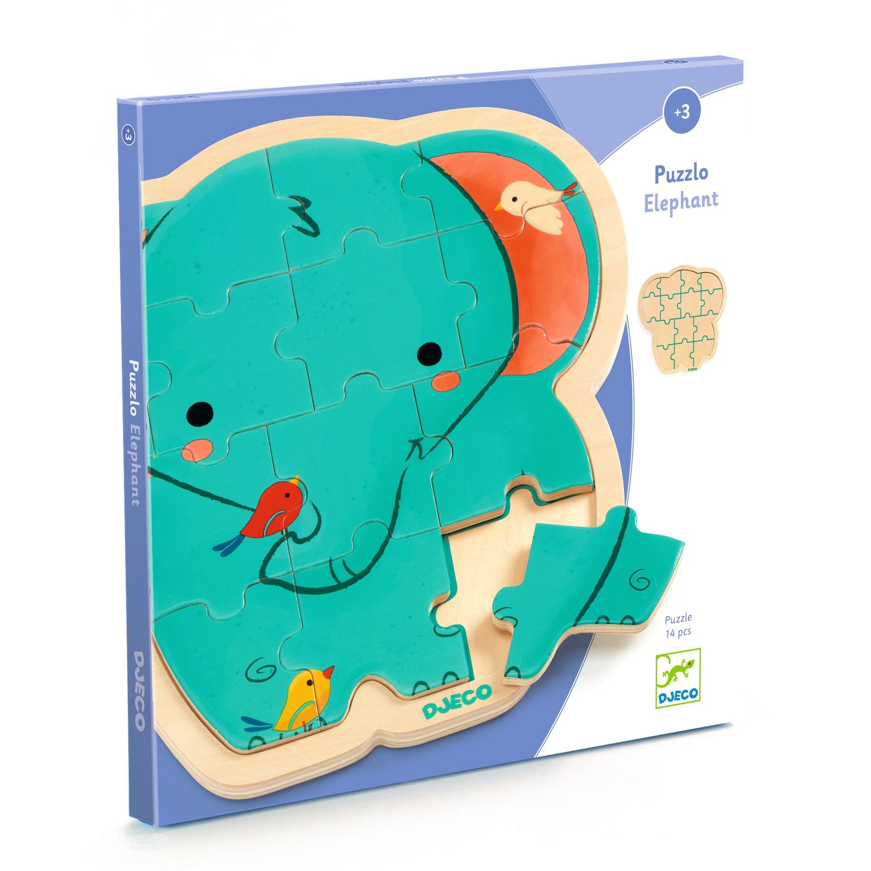 Puzzlo Elephant 14 Pcs Wooden Puzzle