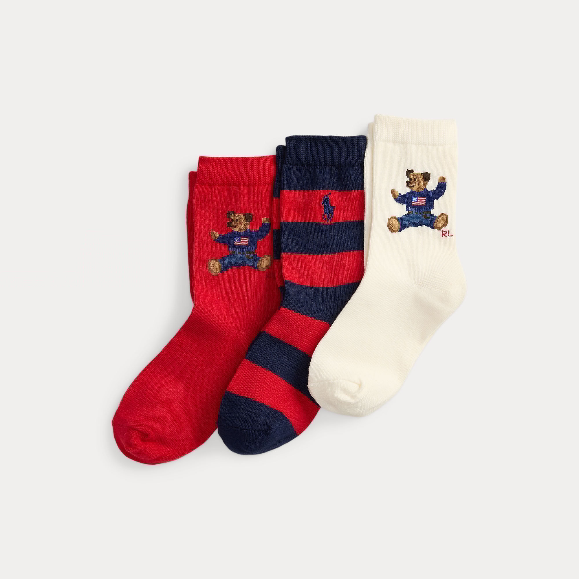 Polo Bear 3-pack Strumpor Ivory Navy 