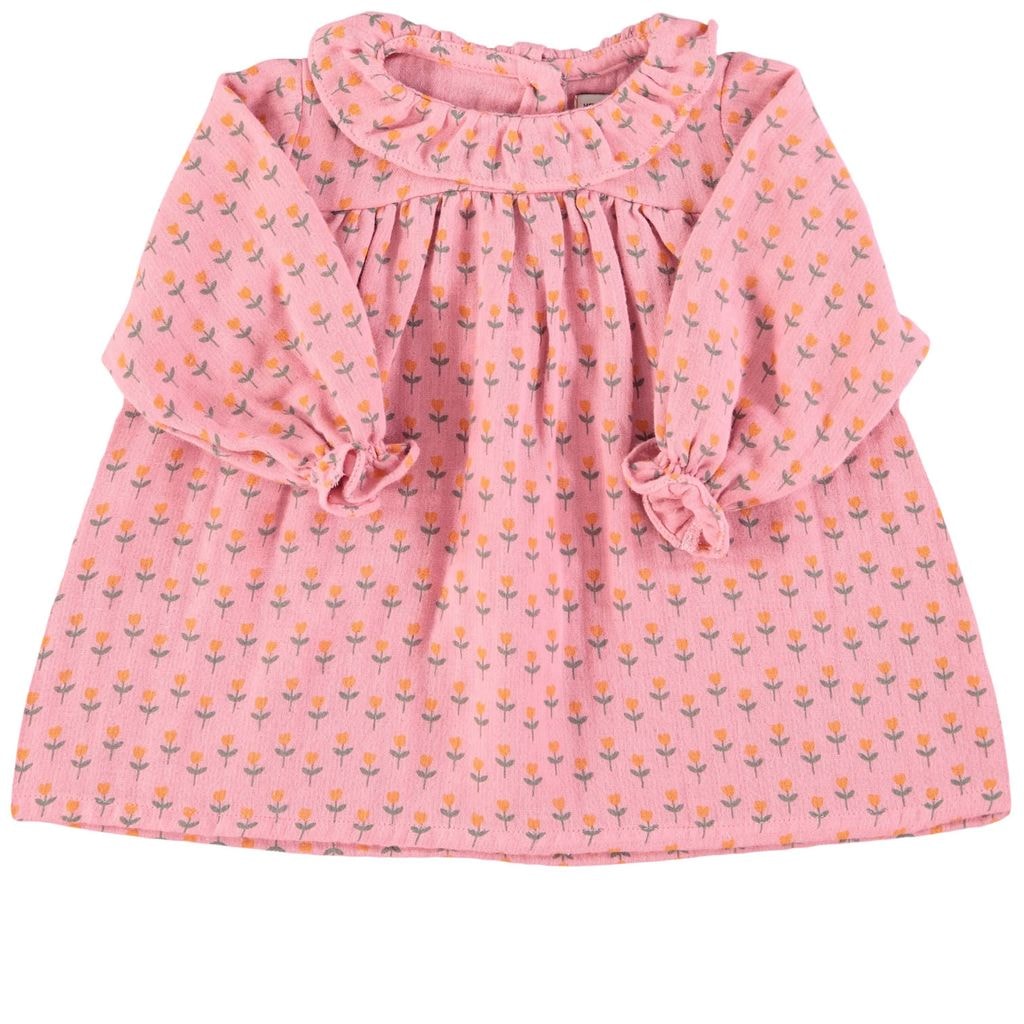 Dress With Floral Print Pink