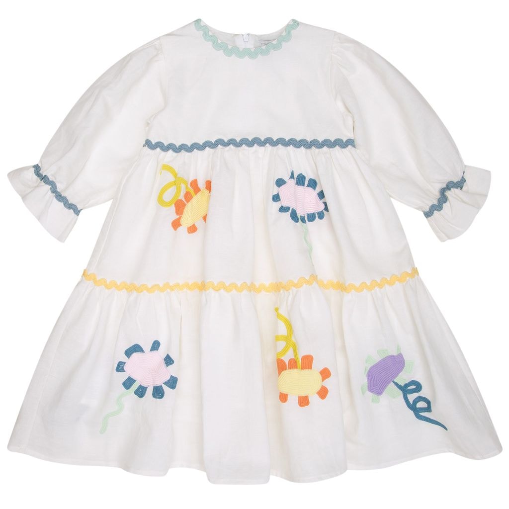 Dress With Embroidery Ivory