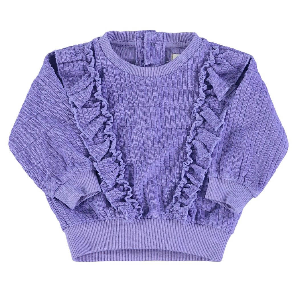 Sweatshirt With Frill Design Purple