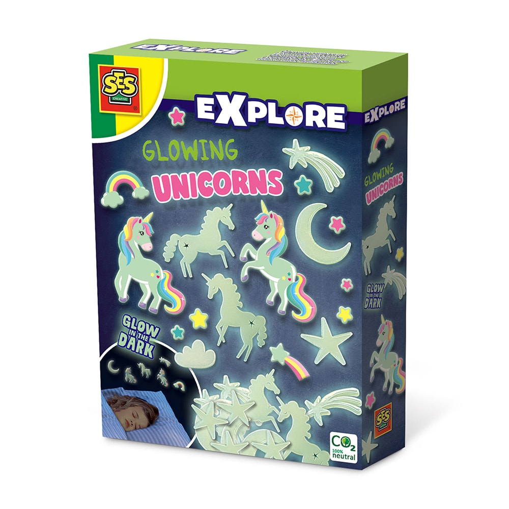 Glow In The Dark Tak- Og Veggklistremerker Unicorns