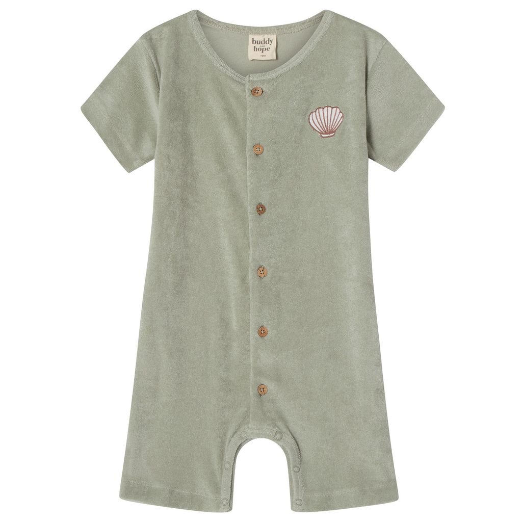 Harry GOTS Romper Med Snäcka Grön