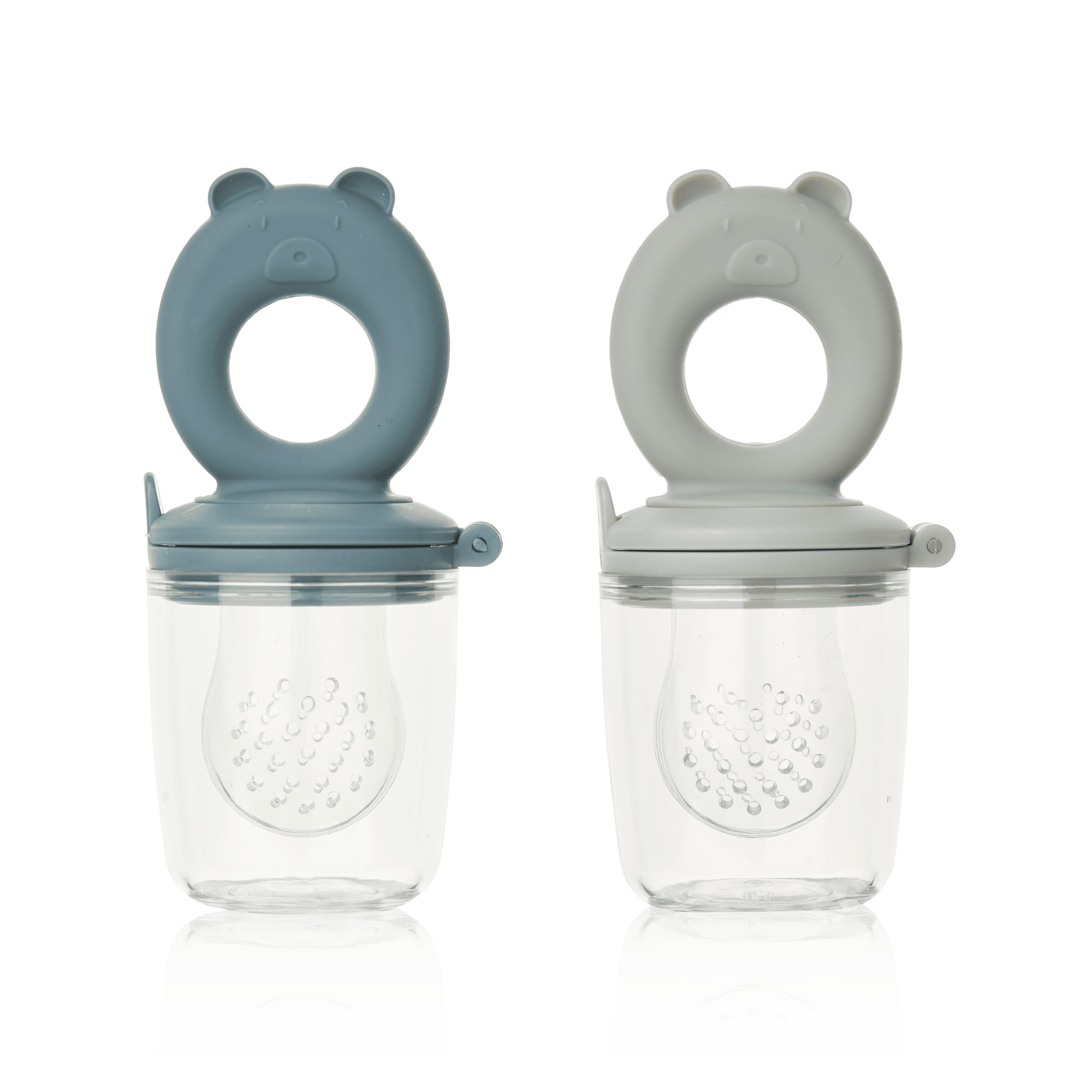 Miranda Bear Shape Food Feeder 2-Pack Whale Blue / Dove Blue