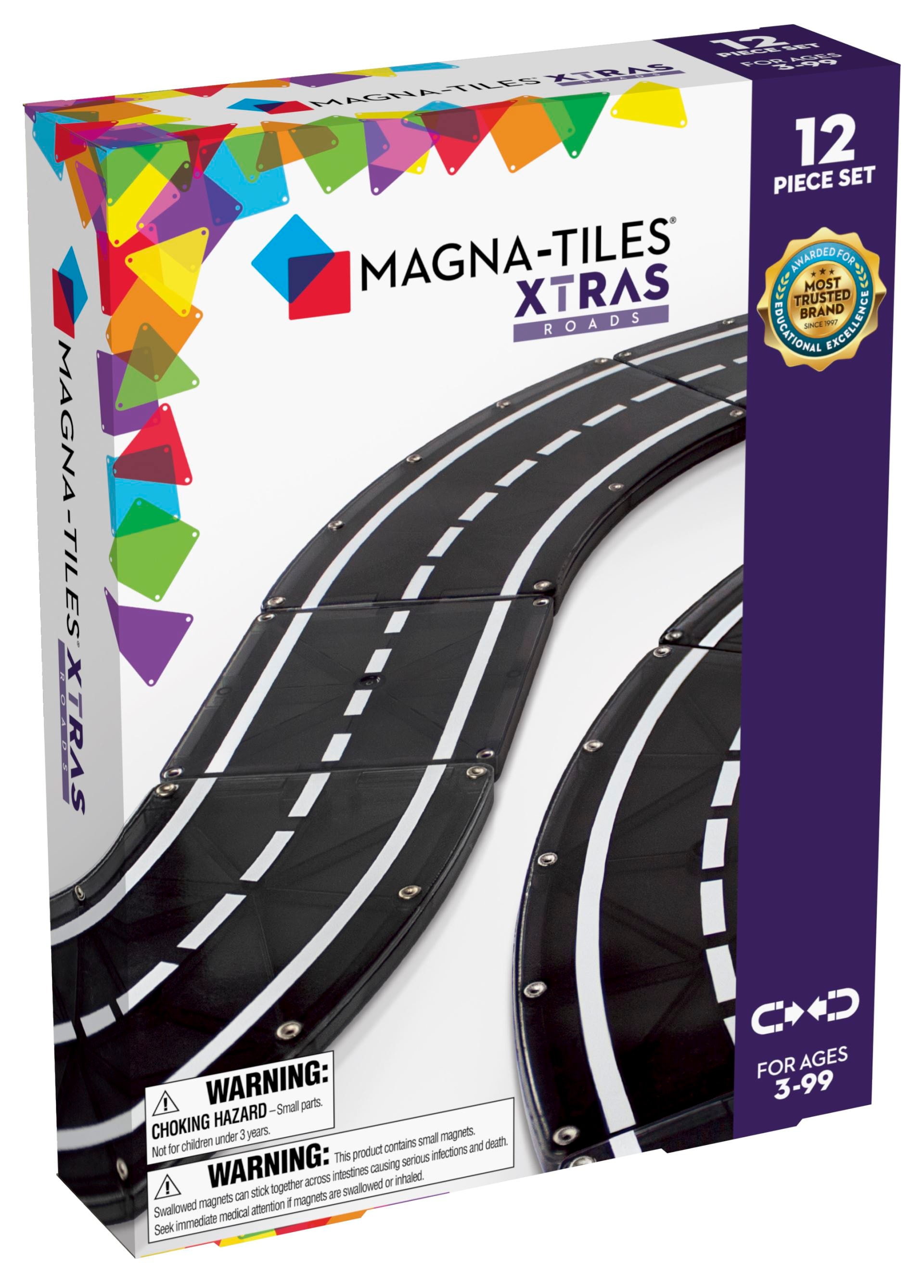 MAGNA-TILES XTRAS : Roads Byggklossar 12 St Set (6/ctn) Multi 