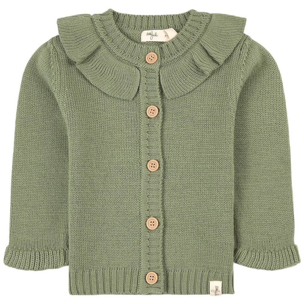 Flounce Strikket Cardigan Khaki