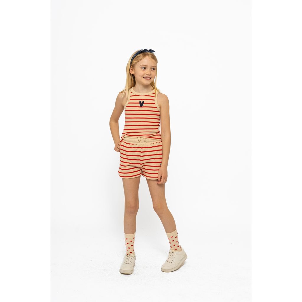 GOTS Nil Shorts Poppy Red Striped