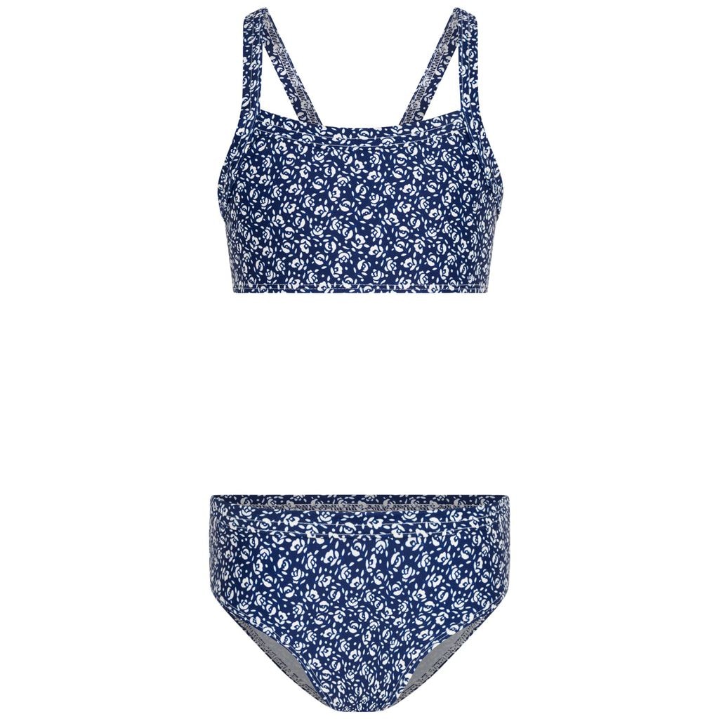 Blommig Bikini Marinblå