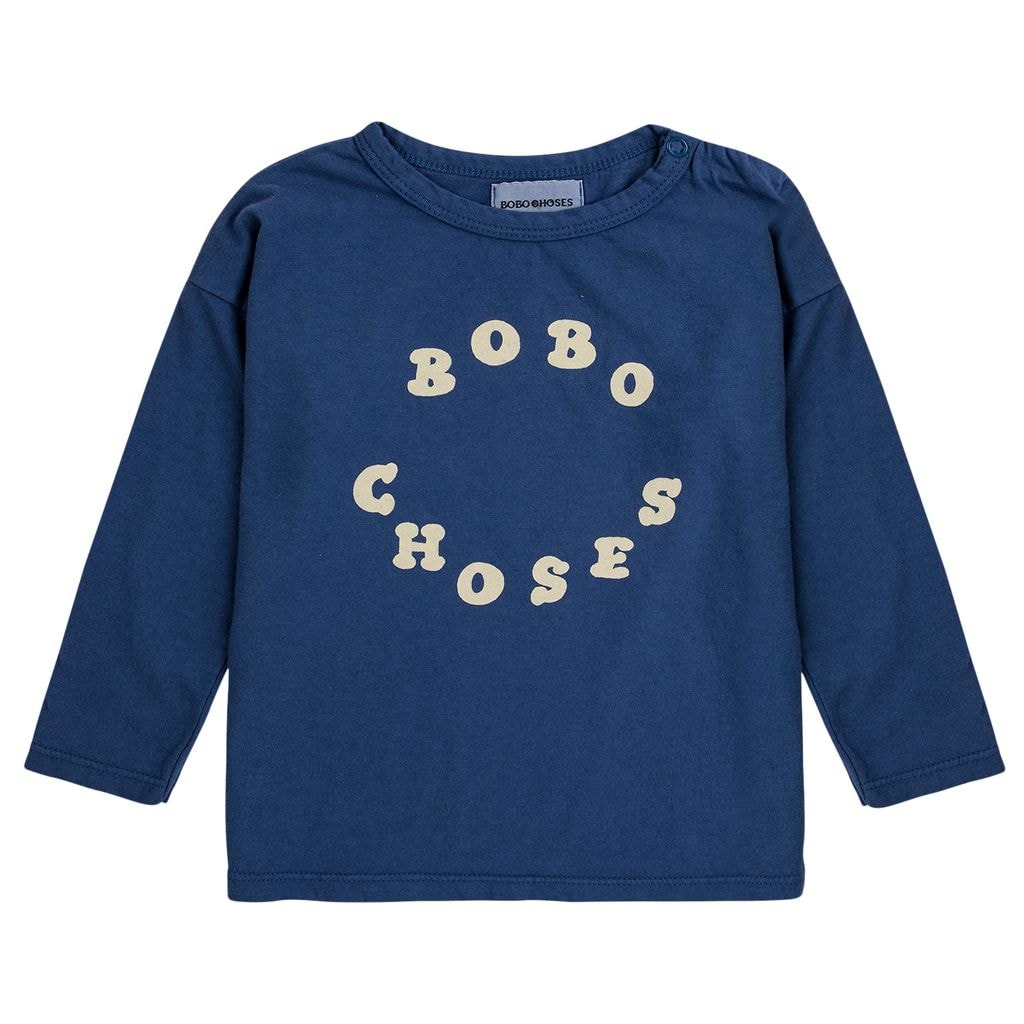 Bobo Choses Circle Long Sleeved Baby T-Shirt Blue