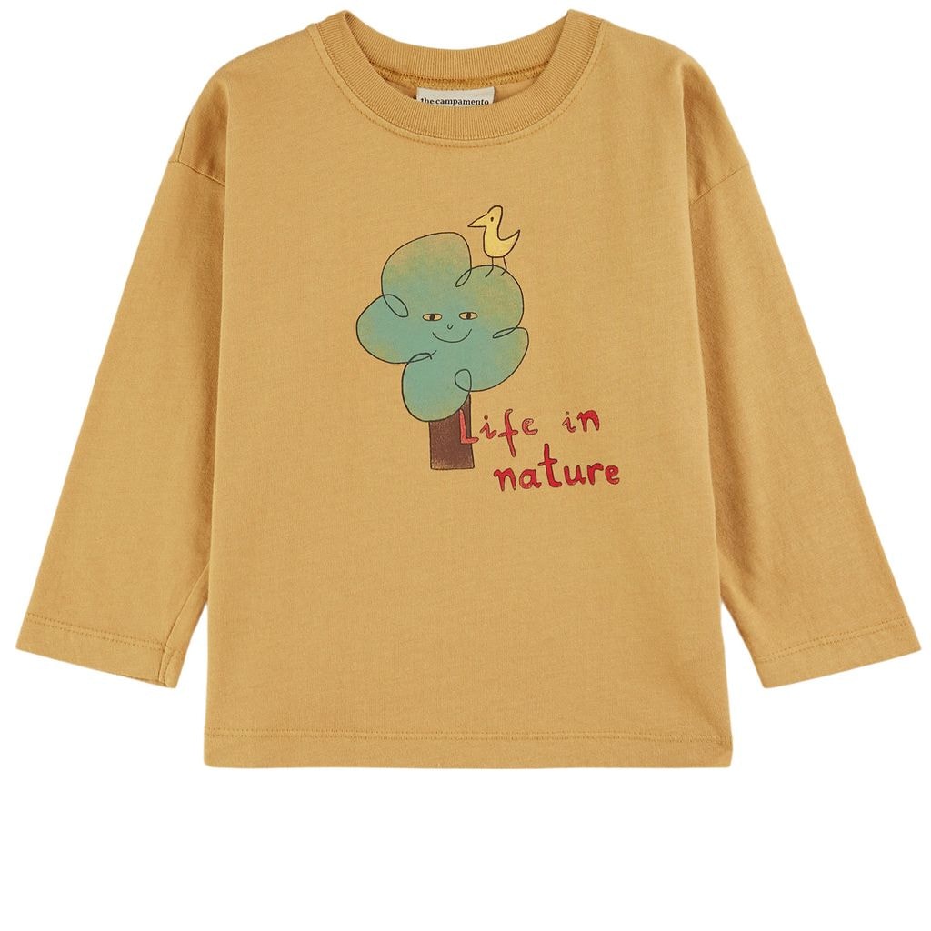 GOTS Life in Nature Graphic T-Shirt Ochre