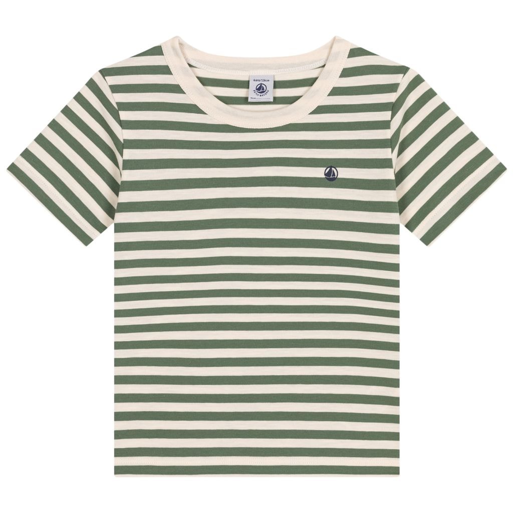 Stribet T-shirt Grøn